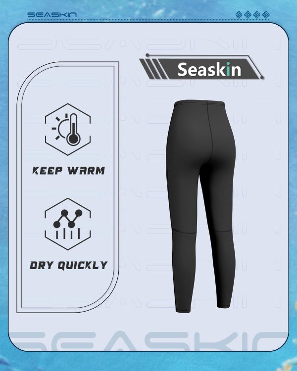 Seaskin Black Neoprene Wetsuit Pants Women-2