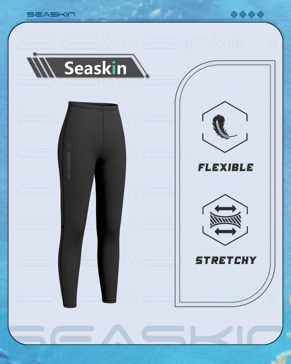 Seaskin Black Neoprene Wetsuit Pants Women-1