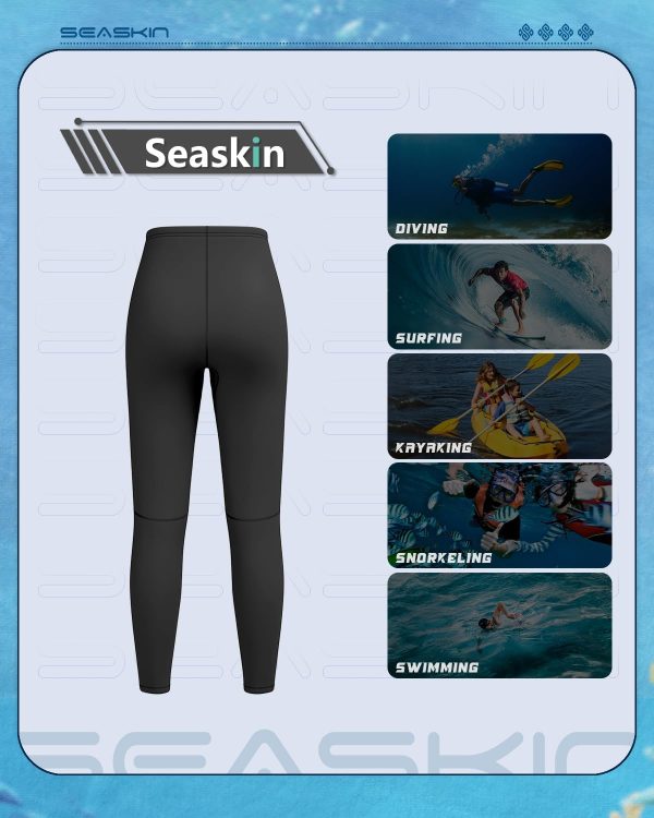Seaskin Black Neoprene Wetsuit Pants Women-4