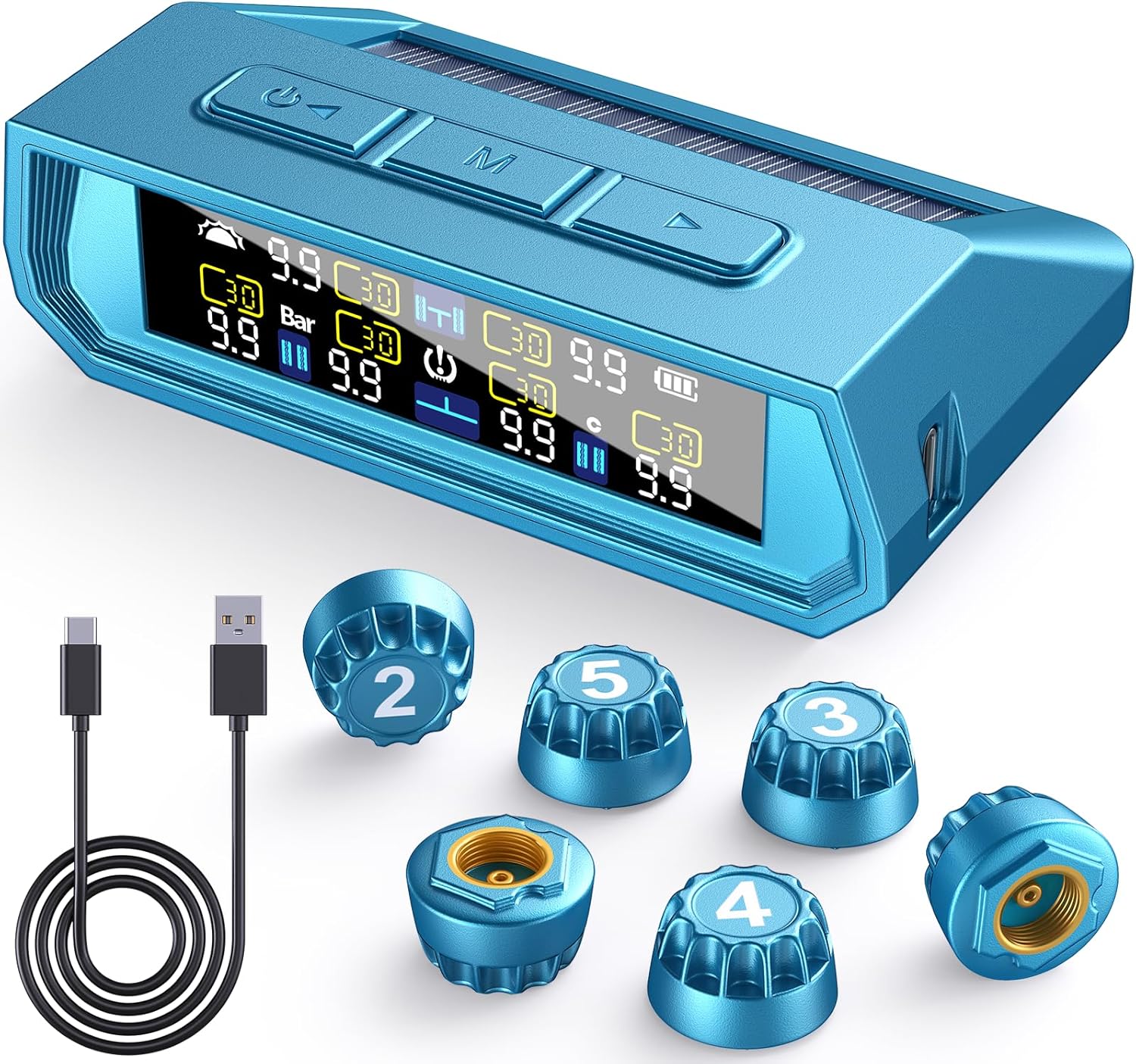 RV-06 TPMS installed on a sedan dashboard