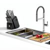WIZEKA Kitchen Knife Set Block 15 Piece High Carbon Stainless Steel-6