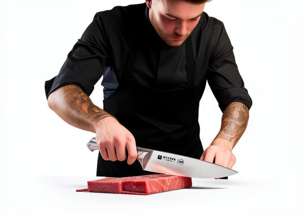 WIZEKA Kitchen Knife Set Block 15 Piece High Carbon Stainless Steel-7