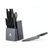 Knife Set with Block - Kitchen Knife Set German High-Carbon Steel - 15-Piece with Built-in Sharpener & Dishwasher Safe - Ergonomic Anti-Slip Handles,Black,Gift Box Included-5