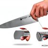 WIZEKA Kitchen Knife Set Block 15 Piece High Carbon Stainless Steel-4
