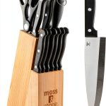 Moss & Stone 14‑piece Knife Block Set Stainless Steel Black-0