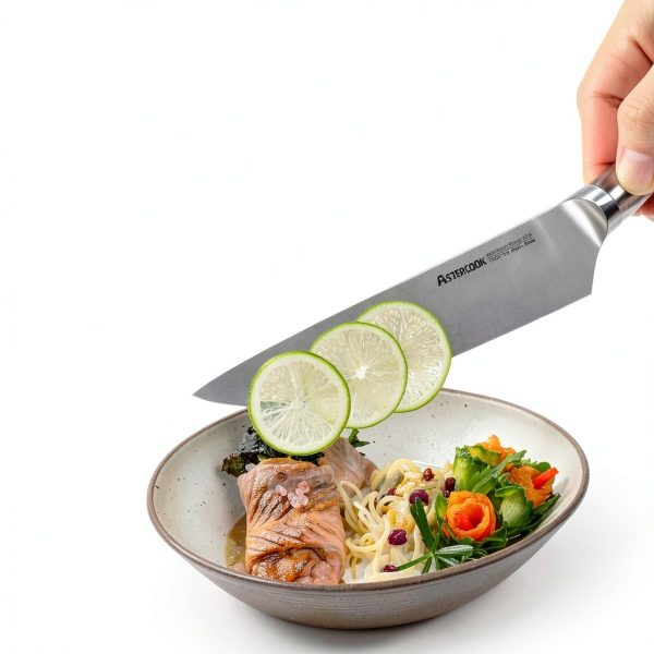 Knife Set, Astercook Kitchen Knife Set with Block, 15 Pcs Luxurious High Carbon German Stainless Steel Knives Set with Full Tang Ergonomic Handle, Dishwasher Safe Knife Block Set with Sharpening Rod-3