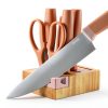 CAROTE 9 Pieces Kitchen Knife Block Set with Sharpener, Dishwasher Safe Knives for Kitchen, Forged Cutlery with Razor-Sharp Stainless Steel Blades, Pink-2