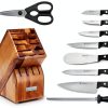 WÜSTHOF Gourmet 10-Piece Knife Block Set Acacia Wood High Carbon Steel-1