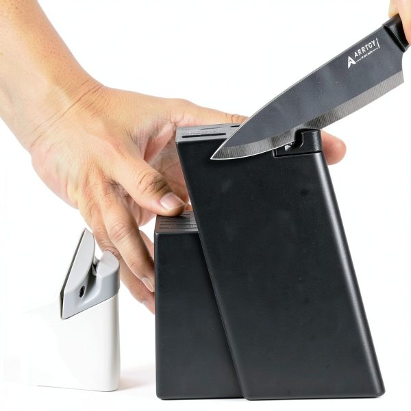 Knife Set with Block - Kitchen Knife Set German High-Carbon Steel - 15-Piece with Built-in Sharpener & Dishwasher Safe - Ergonomic Anti-Slip Handles,Black,Gift Box Included-4